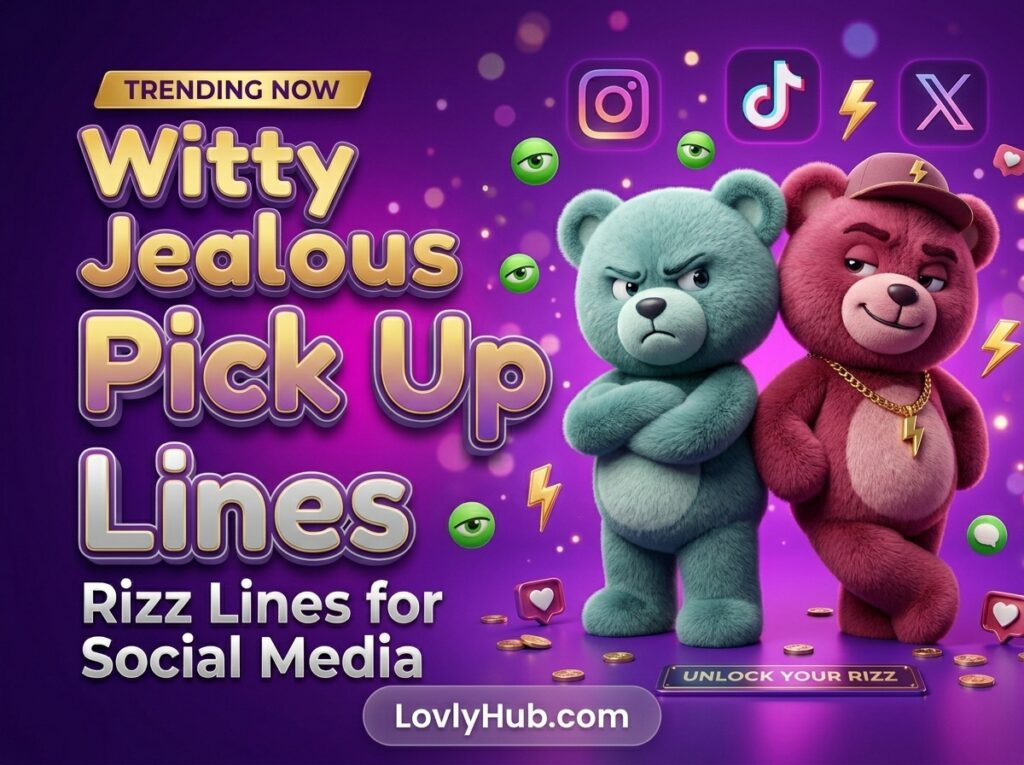 Witty Jealous Pick Up Lines Rizz Lines for Social Media