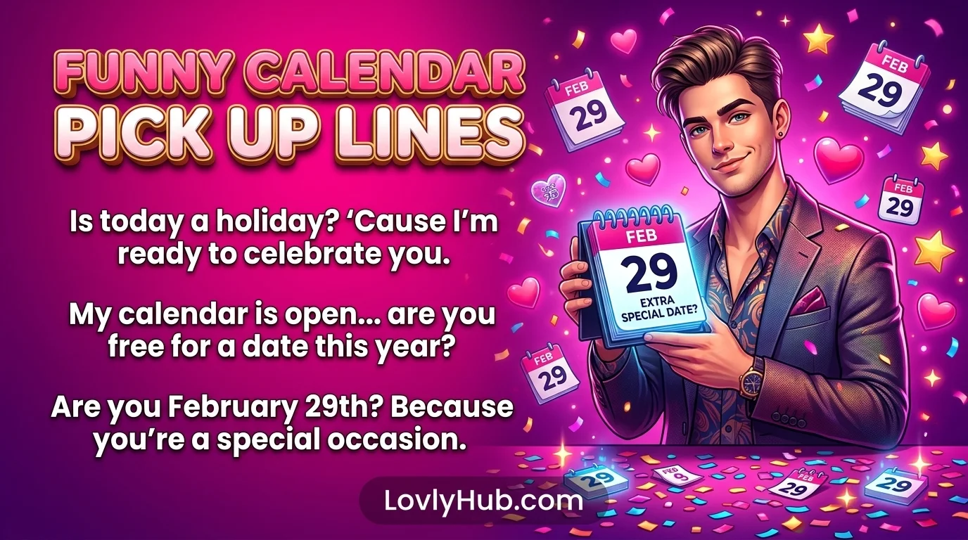 Funny Calendar Pick Up Lines Rizz Lines
